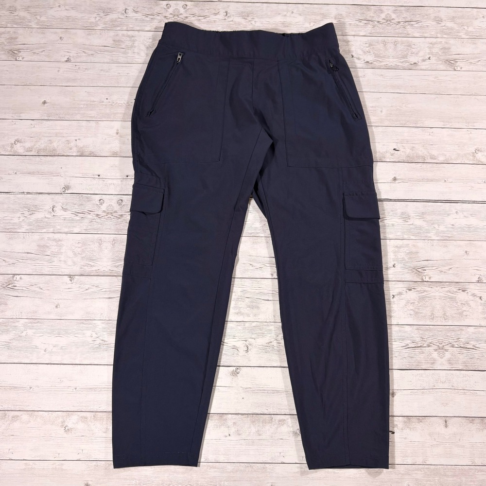 Athleta Navy Blue Chelsea Cargo Utility Pants 8P  594971-02 Zipper Pockets